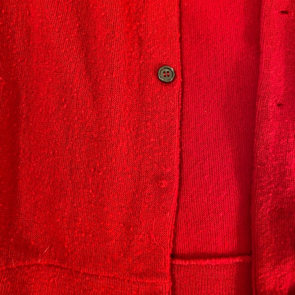 Vintage 'The Fox Sweater' JC Penny - Red Large Grandpa Cardigan - Picture 4 of 6